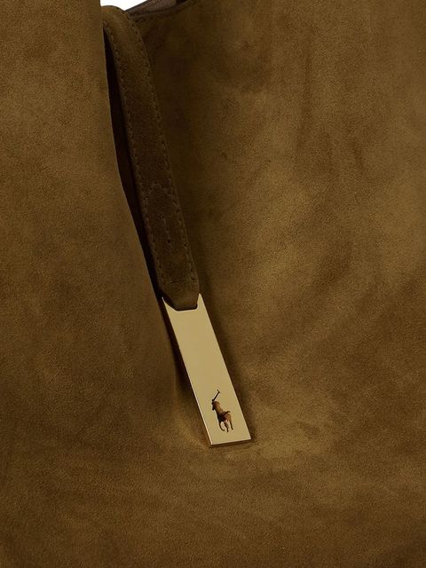 Polo Ralph Lauren torebka zamszowa kolor brązowy 428922881