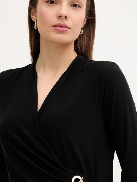 Joseph Ribkoff sukienka kolor czarny midi rozkloszowana 253235