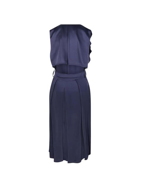 Victoria Beckham Sybil belted V-neck midi dress - Blue - zdjęcie produktu nr 2