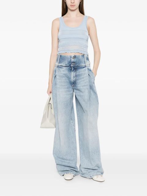 SANDRO lace trim crop tank top - Blue - zdjęcie produktu nr 2