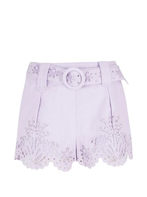 FARM Rio floral-details belted shorts - Purple - zdjęcie produktu nr 1