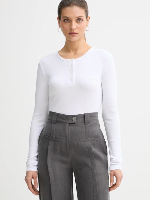 Calvin Klein Jeans longsleeve kolor biały LV047E201G - zdjęcie produktu nr 1