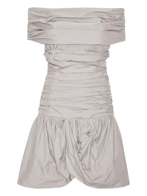 ROTATE BIRGER CHRISTENSEN off-shoulder ruched mini dress - Grey - zdjęcie produktu nr 1