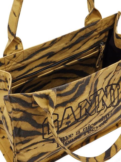 GANNI tiger-print tote bag - Yellow - zdjęcie produktu nr 2