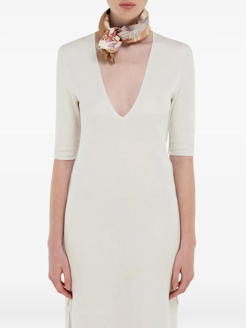 Ferragamo Water Lilies printed silk scarf - Brown - zdjęcie produktu nr 2