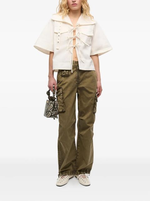 GANNI self-tie blouse - White