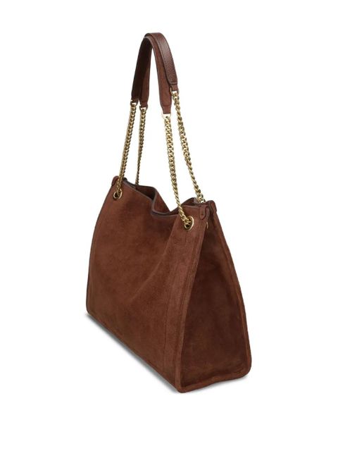 Lauren Ralph Lauren chain-strap suede tote bag - Brown