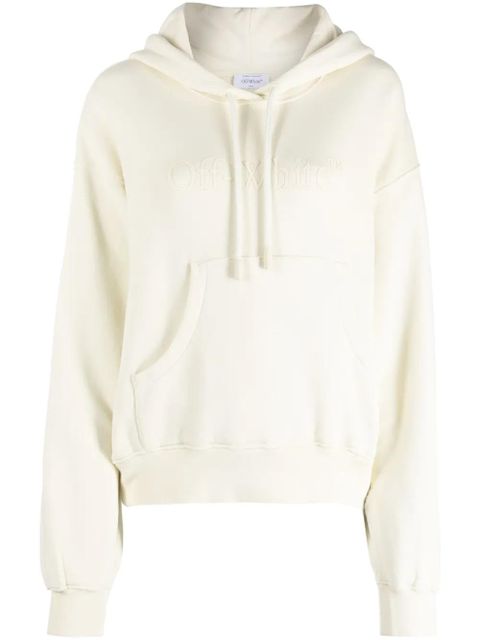 Off-White logo-print cotton hoodie - Neutrals - zdjęcie produktu nr 1
