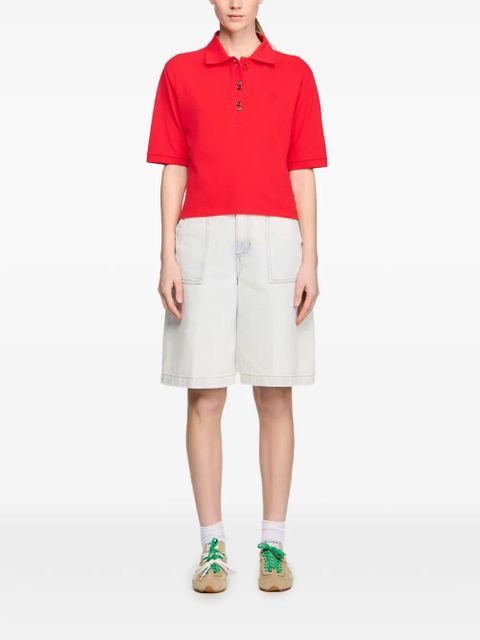 SANDRO buttoned polo shirt - Red - zdjęcie produktu nr 2