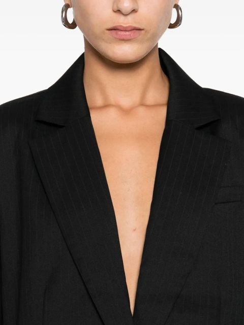 St. Agni pinstriped split-detail blazer - Black