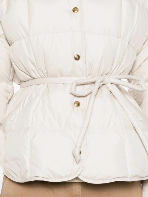 Moncler belted quilted jacket - Neutrals