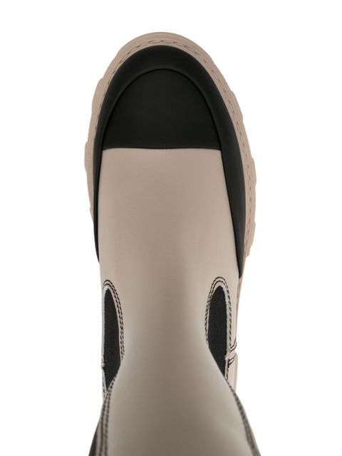 GANNI Cleated faux-leather chelsea boots - Neutrals