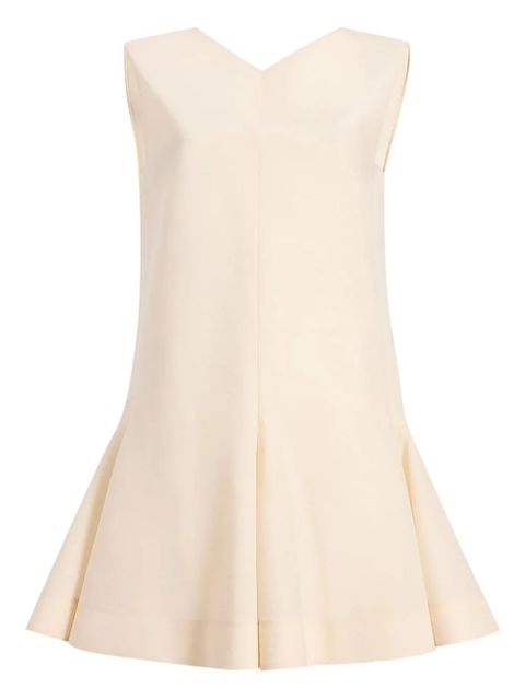 KHAITE Mel V-neck sleeveless mini dress - Neutrals - zdjęcie produktu nr 1