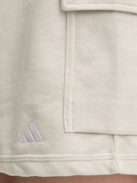 adidas szorty Essentials damskie kolor beżowy gładkie high waist JC5699