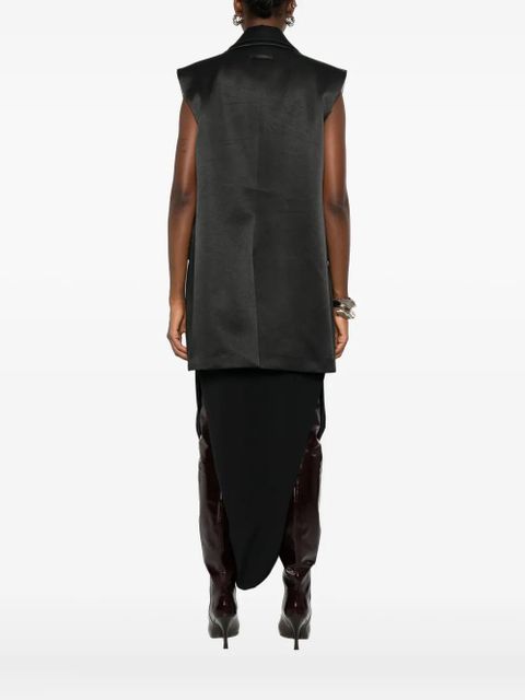Jean Paul Gaultier sleeveless satin sleeveless blazer - Black