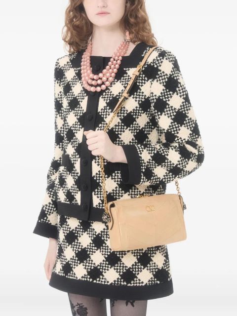 Valentino Garavani damier tweed trim blazer - Black