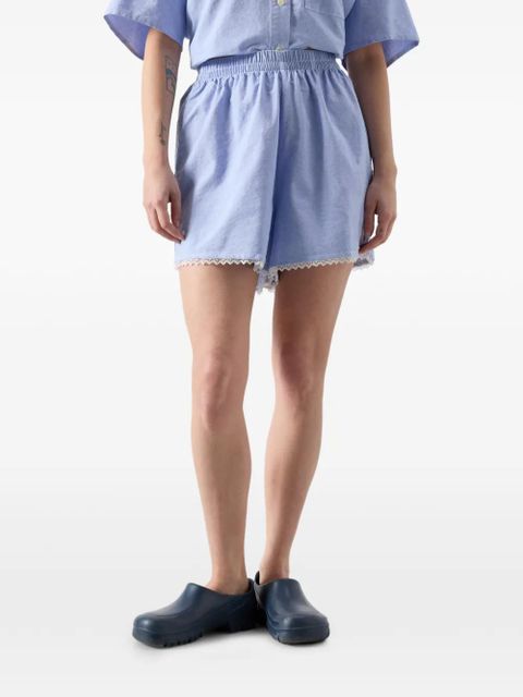 American Vintage Feoly elasticated cotton mini shorts - Blue