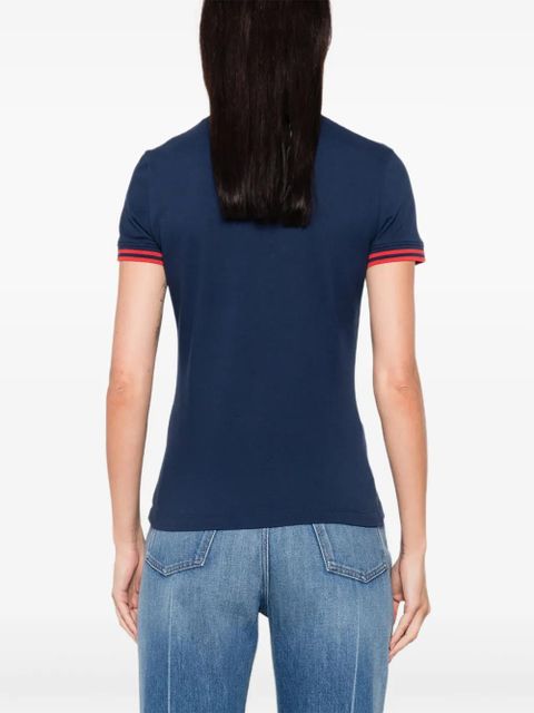 Valentino Garavani cherry-embellished polo top - Blue