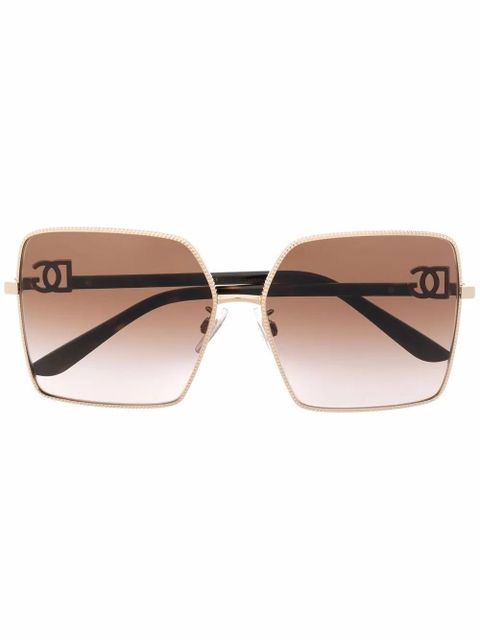 Dolce & Gabbana Eyewear Gros grain square-frame sunglasses - Brown - zdjęcie produktu nr 1