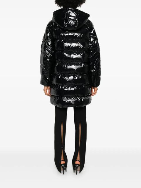 PINKO hooded-quilted coat - Black