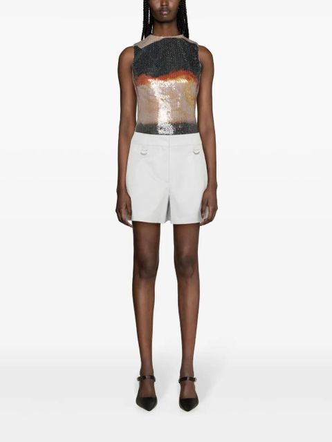Off-White high-waisted cotton shorts - Grey - zdjęcie produktu nr 2