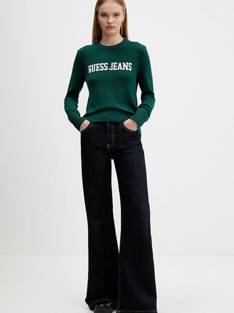Guess Jeans sweter bawełniany kolor zielony W4BR10 Z3HM1 - zdjęcie produktu nr 2