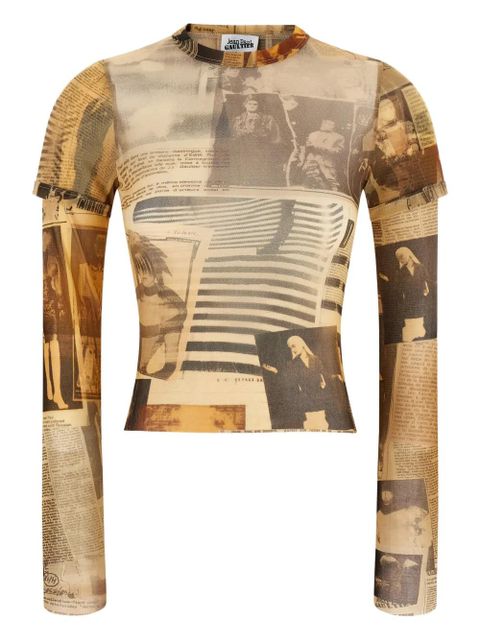 Jean Paul Gaultier The Journal Double Baby layered sleeve T-shirt - Neutrals - zdjęcie produktu nr 1