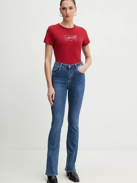 Levi's t-shirt bawełniany damski kolor czerwony 17369