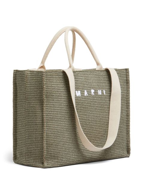 Marni large raffia tote bag - Green - zdjęcie produktu nr 2