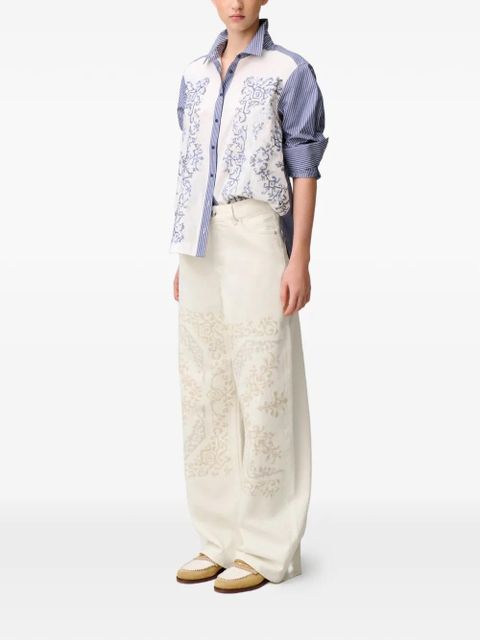 Claudie Pierlot patterned wide-leg jeans - Neutrals
