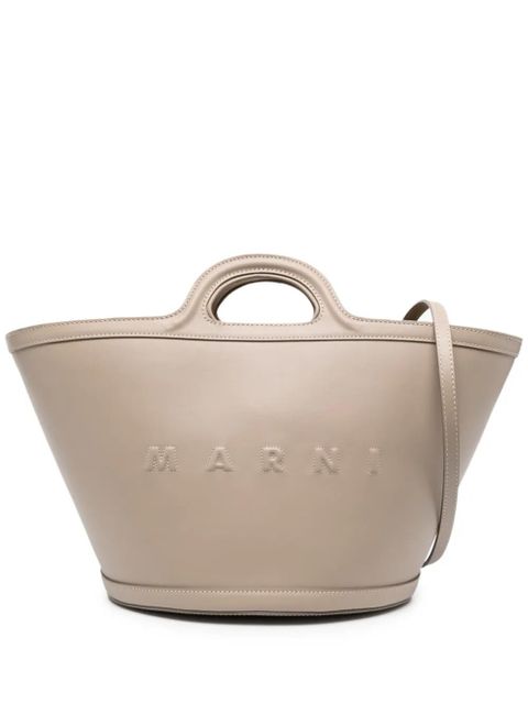 Marni large Tropicalia leather tote bag - Brown - zdjęcie produktu nr 1