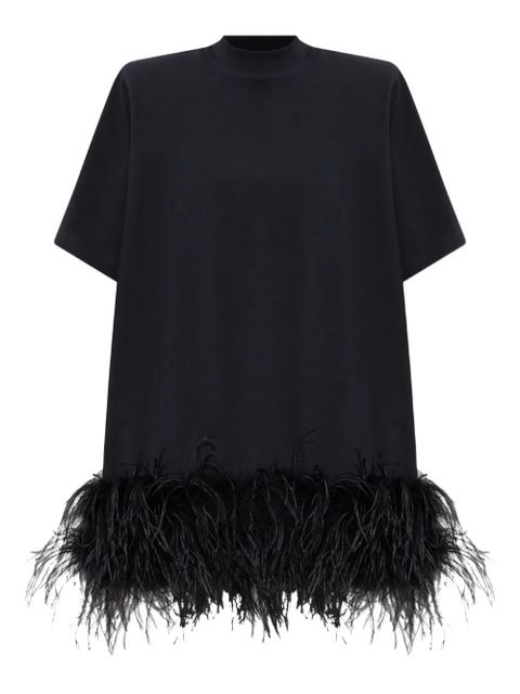 The Attico feather-trim mini dress - Black - zdjęcie produktu nr 1