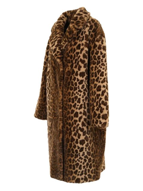 MC2 Saint Barth collared animal print coat - Brown