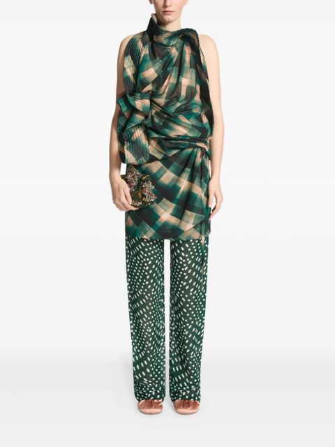 DRIES VAN NOTEN bead-embellished envelope clutch bag - Green - zdjęcie produktu nr 1