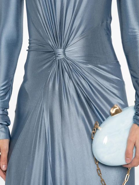 Victoria Beckham long-sleeve twist-detail maxi dress - Blue