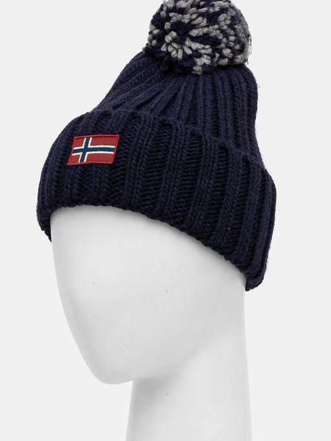 Napapijri czapka z domieszką wełny Semiury kolor granatowy NP0A4GKC1761