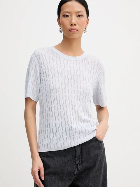 Patrizia Pepe sweter z dodatkiem wełny damski kolor niebieski lekki 8K0377 K307 - zdjęcie produktu nr 1