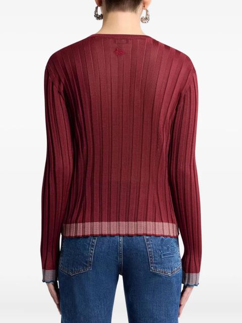 ETRO ribbed long-sleeved sweatshirt - Red