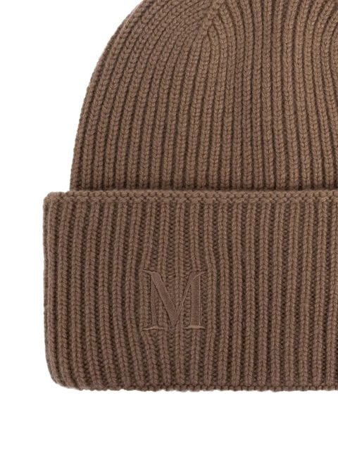 Max Mara Mmretina ribbed embroidered-initial beanie - Brown - zdjęcie produktu nr 2