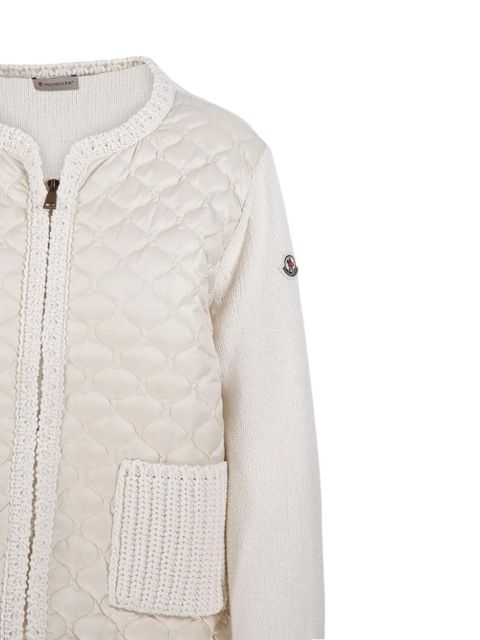 Moncler panelled quilted cardigan - Neutrals