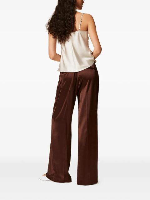TWINSET satin palazzo trousers - Brown