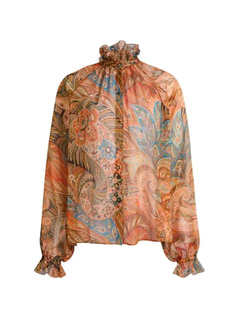 ETRO ruffled paisley-motif shirt - Orange - zdjęcie produktu nr 1