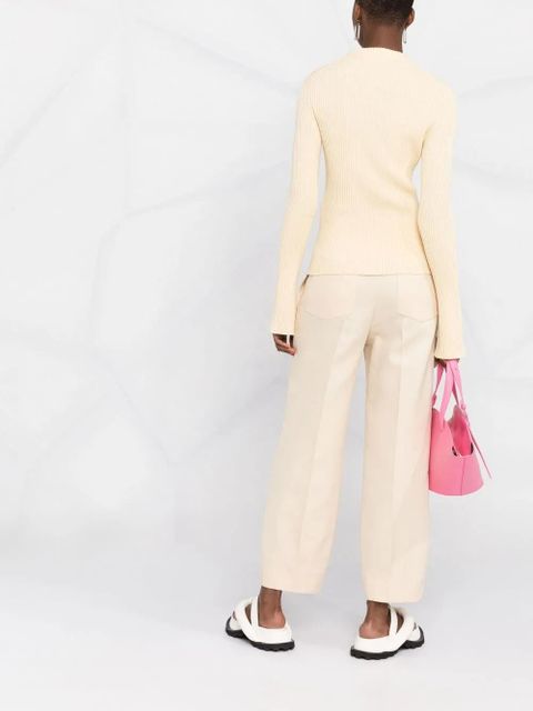 Jil Sander snap-button ribbed top - Neutrals