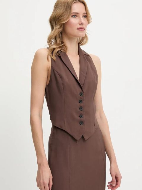 Answear.LAB kamizelka i spódnica damski kolor brązowy - zdjęcie produktu nr 2