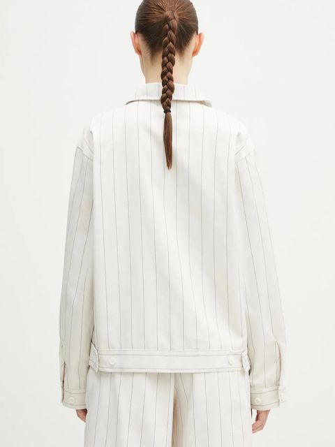 adidas Originals kurtka Pinstripe H Jacket kolor beżowy przejściowa JJ3476