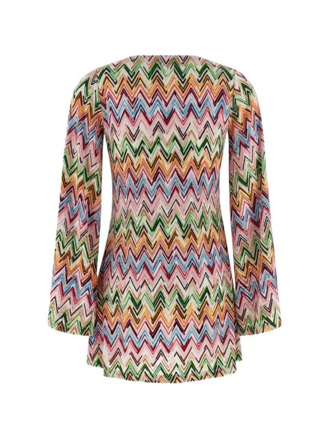 Missoni zigzag openwork V-neck dress - Neutrals - zdjęcie produktu nr 2
