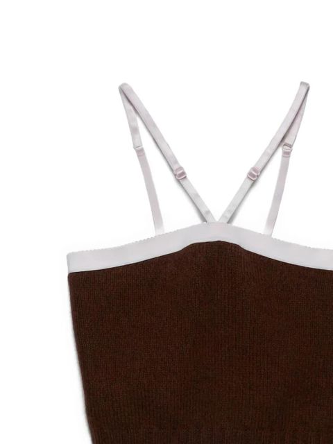 Prada satin-trimmed top - Brown - zdjęcie produktu nr 2