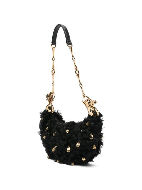 Chloé Chain Horse shearling shoulder bag - Black