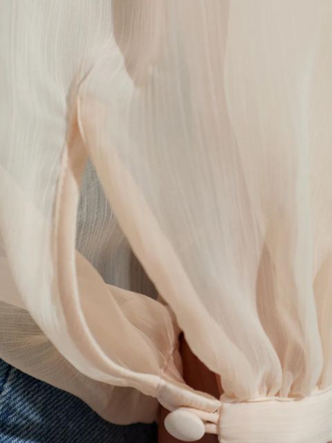 ROTATE BIRGER CHRISTENSEN button bishop sleeve blouse - Neutrals