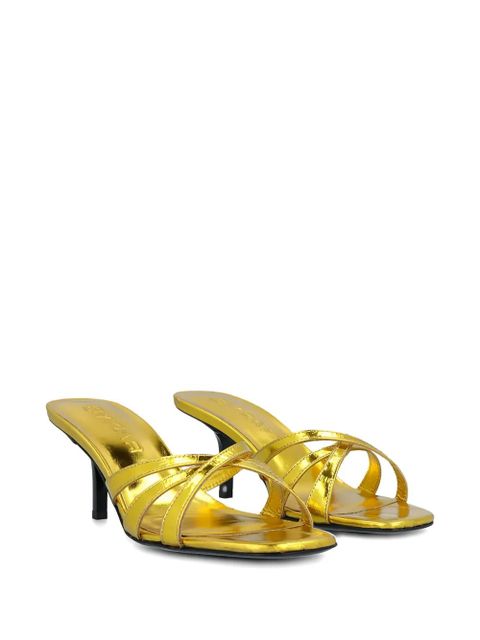 BY FAR 70mm Julie leather sandals - Gold